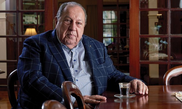 Relaxing at home, Theo is now semi-retired and happy to leave the running of the business to son Steve.