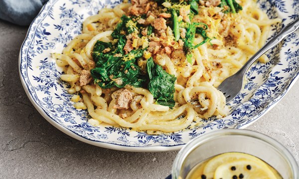 Thumbnail for Recipe: Pici al limone with preserved lemon breadcrumbs