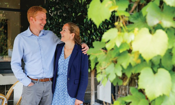 The South Australian Cricket Association’s new CEO Charlie Hodgson, with wife Claire. Having relocated from London earlier in the year, the couple is fitting in well to Adelaide life, with their three young children now starting Nippers.