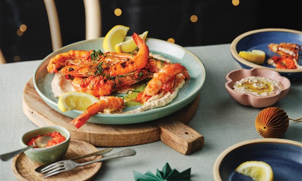Thumbnail for Barbecue prawns, tarama and fermented chilli