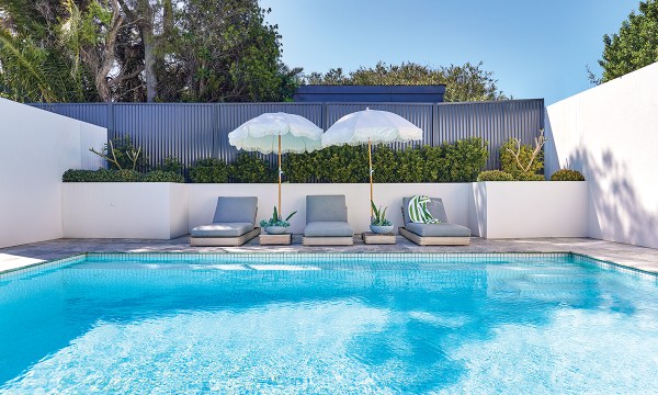 The pool, by Bonasera Pools, is gas heated for comfort and gives that still-on-holiday feeling.