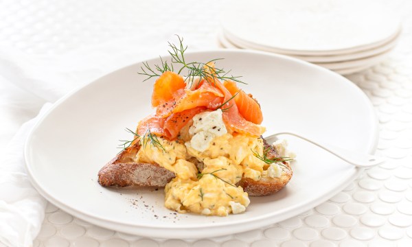 Thumbnail for Smoked salmon with feta and scrambled eggs