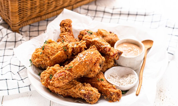 Thumbnail for Crispy picnic chicken drumsticks with chipotle mayonnaise