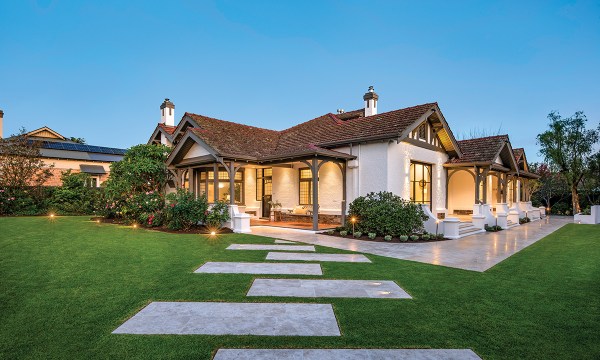 The main entry into the grand home. The swing Daniel built to propose to Katherine hangs by the front door.