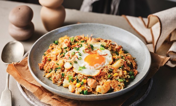 Thumbnail for Recipe: Chicken & prawn fried rice