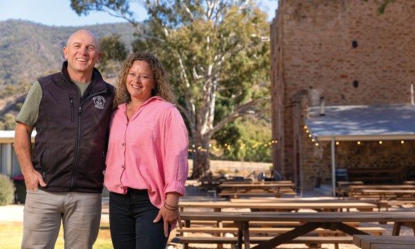 Dale and Michelle Hobbs have carried out extensive renovations to historic buildings in Melrose to create Jacka Brothers Brewery. Photograph: Ben Kelly.
