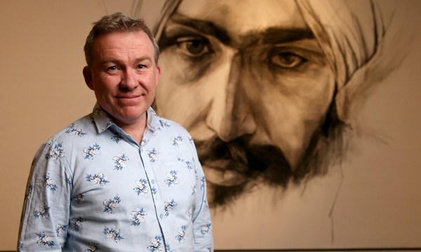 South Australian portrait artist Daniel Connell is currently showing his exhibition Encounter and Obligation. Photo: Ben Kelly.