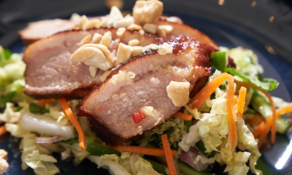 Thumbnail for Recipe: Smoked roast duck salad with hot and sour dressing