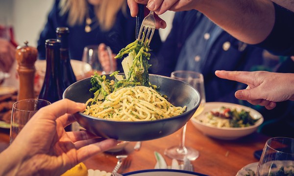 Thumbnail for Spaghetti aglio e olio with crumbed sardines and Italian greens