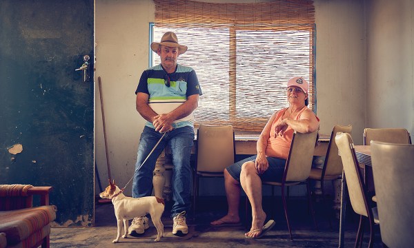 David and Marie Linke, inside their shack, have enjoyed years of summers at Black Point with their three children.