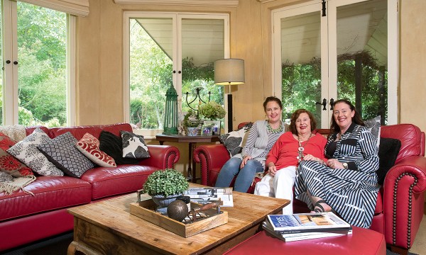 Pauline (centre) still works with daughters Melissa and Rosanna. 