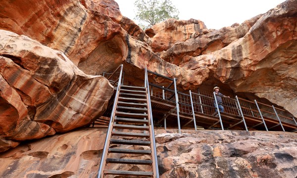 Robert Webb at the Yourambulla Caves site, which is currently closed to visitors. 