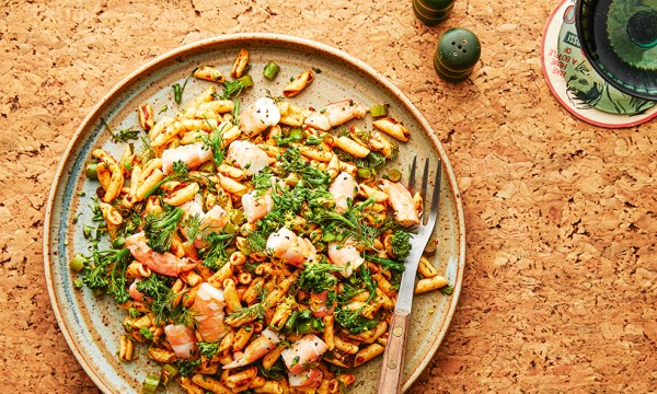Thumbnail for Recipe: Pasta salad with cavatelli, nduja, prawn, charred broccolini & dill