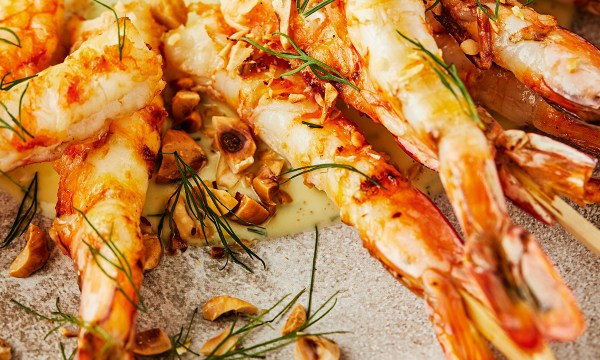 Thumbnail for Recipe: Spencer Gulf prawns with dill and buttermilk dressing