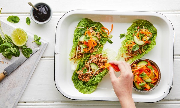 Thumbnail for Recipe: San choy bau with carrot and cucumber salad
