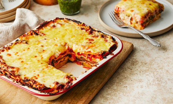 Thumbnail for Recipe: Roasted vegetable lasagne with parsley pesto