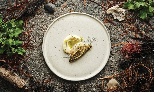 Thumbnail for Recipe: Grilled fish with root vegetable & preserved lemon cream