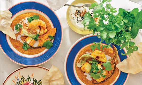 Thumbnail for Recipe: Dahl with roasted vegetables & paneer