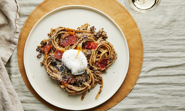 Thumbnail for Recipe: Mushroom carbonara with wholemeal fettuccine