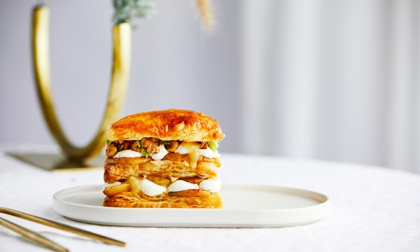 Thumbnail for Recipe: Millefeuille with pears, walnuts and fromage blanc
