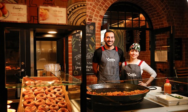 Both from Colombia, Cumbia’s Sebastian Silva and Carolina Patiño offer mouth-watering street-food-style paella and churros.