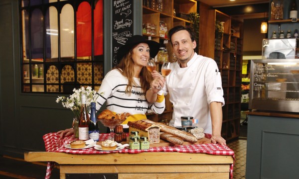 Adelaide Central Market traders Katia Vincon and Bastien Verslype of Les Deux Coqs. Photo: Ben Kelly.