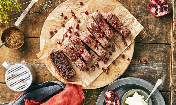 Thumbnail for Recipe: Wattleseed and pomegranate molasses cake