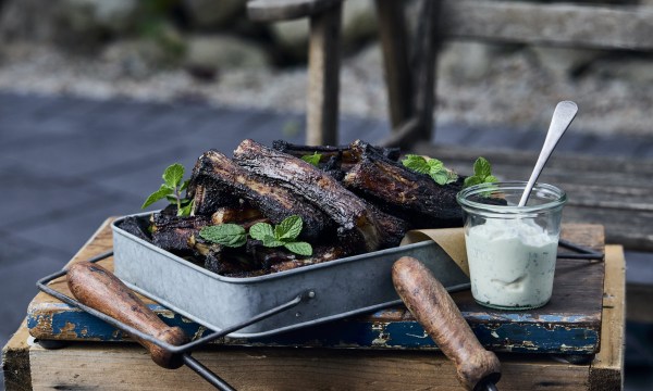 Thumbnail for Recipe: Marinated lamb ribs with mint yoghurt