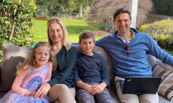 Sasha Bettess with daughter Ellyse, son Austen and husband Michael on the Mornington Peninsula.
