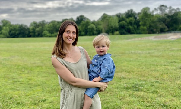 Claire Graves with son Frankie in Oklahoma.